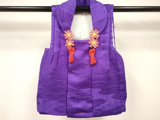 平和屋着物 女の子 子供 ３歳 被布 三つ身 几帳花芝地紋 菖蒲色 DAAY3023ma