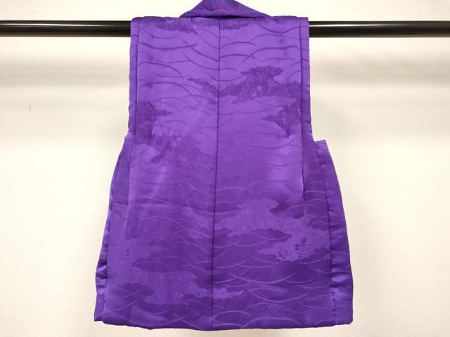 平和屋着物 女の子 子供 ３歳 被布 三つ身 几帳花芝地紋 菖蒲色 ma