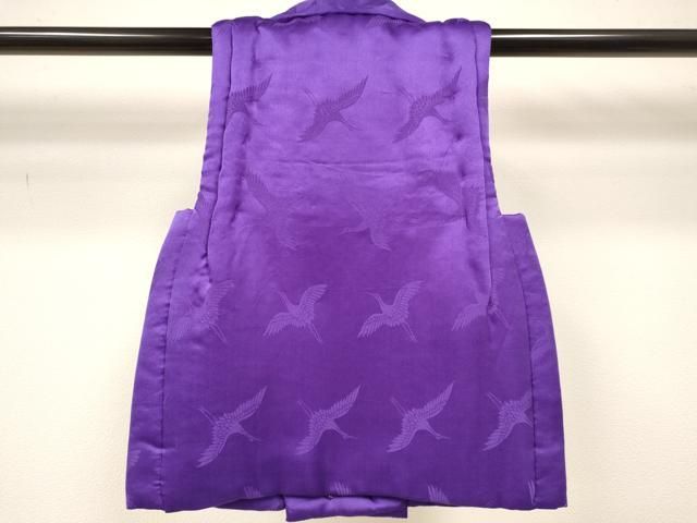 平和屋着物 女の子 子供 ３歳 被布 三つ身 飛鶴地紋 菖蒲色 ma