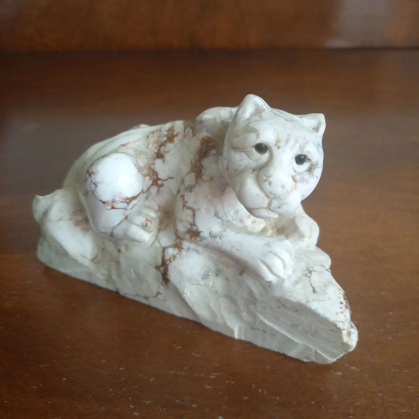 アンティーク 猫 天然石 置物 オブジェ