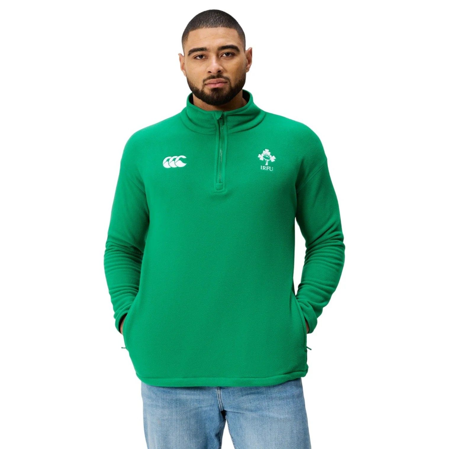 カンタベリー ラグビー アイルランド代表 IRFU ハーフジップ レトロ フリース 緑 グリーン 公式モデル 日本未発売