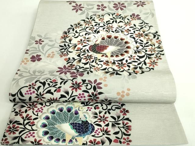 平和屋着物 上 全通柄 京袋帯 WAKKA ワッカ 孔雀花文 DZAB0076kh5