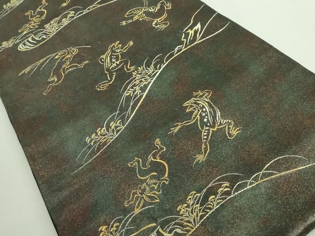 平和屋着物 上 六通柄袋帯 鳥獣戯画 金糸 引箔 DZAB0285kh5