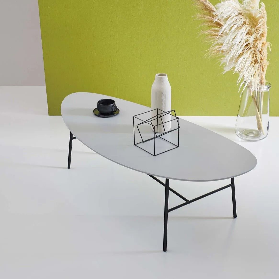 楕円形 リビングテーブル 幅130cm オーバルテーブル ローテーブル 韓国インテリア カスミ