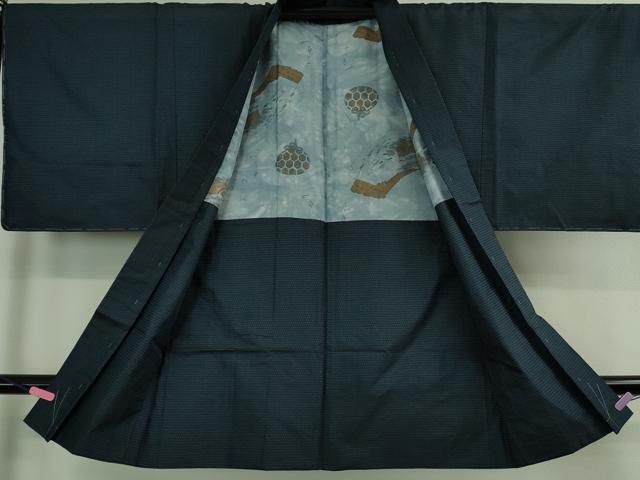 平和屋着物□極上 男性 本場大島紬 アンサンブル 長襦袢(袷)・長羽織