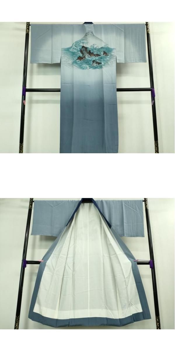 平和屋着物□極上 男性 本場大島紬 アンサンブル 長襦袢(袷)・長羽織