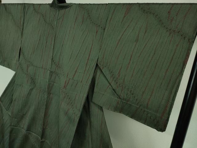 平和屋着物□極上 名門 藤娘きぬたや 大島絞り 本場大島紬 単衣 井田