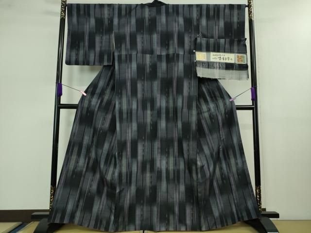 平和屋着物□極上 伝統工芸士 七代目 吉澤与市 紬 間道 証紙付き 逸品