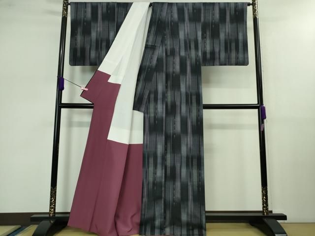 平和屋着物□極上 伝統工芸士 七代目 吉澤与市 紬 間道 証紙付き 逸品