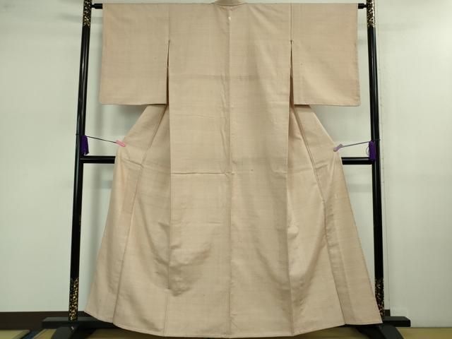 平和屋着物■極上　染司よしおか　五代目　吉岡幸雄　紬　単衣　色無地　洗柿色　逸品　DZAB0597kh5 平和屋着物□極上 染司よしおか 五代目 吉岡幸雄 紬 単衣 色無地 洗