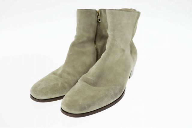 【中古】アルフレッドダンヒル ALFRED DUNHILL サイドジップ スウェード ヒールブーツ DU19R1507G7 40 ●▲250706 アルフレッドダンヒル ALFRED DUNHILL サイドジップ スウェード ヒール