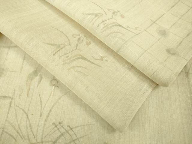 平和屋着物 上 夏物 絹芭蕉 紗紬 手描き 草花 DZAB0625kh5