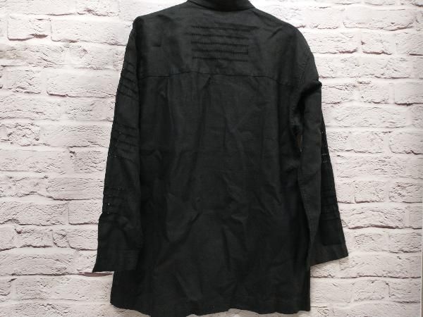 ISSEY MIYAKE 麻 長袖シャツ ブラック Lサイズ