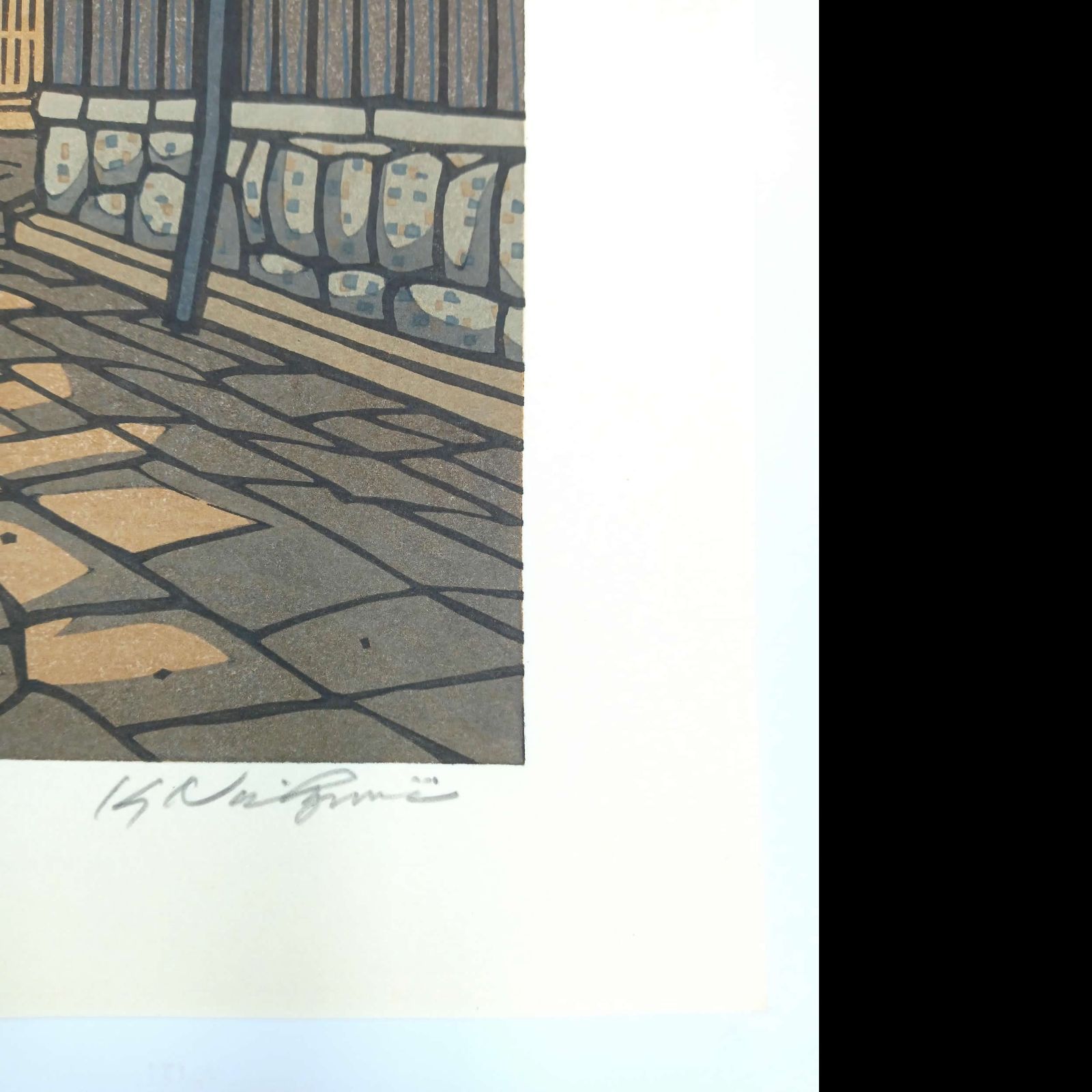 西嶋勝之?サイン入り 木版画 絵画 39/500 西嶋勝之サイン入り 木版画