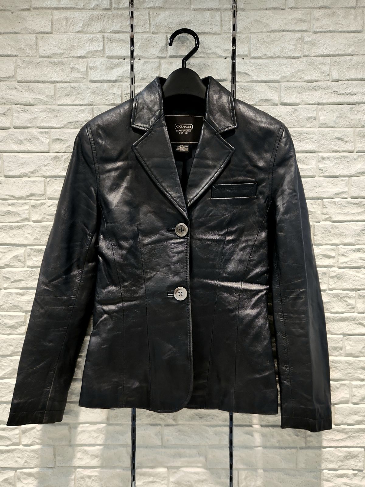 COACH レザージャケット テーラードジャケット ブラック コーチ