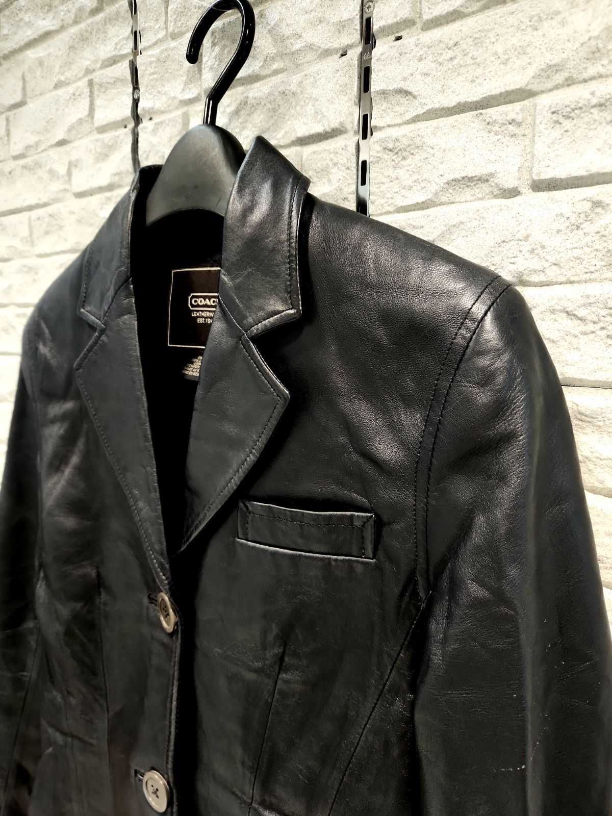 COACH レザージャケット テーラードジャケット ブラック コーチ