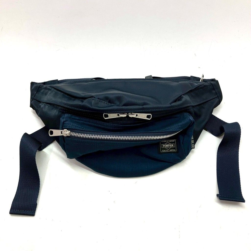 01w-5535 ポーター×ブルーブルー PORTER×BLUE BLUE インディゴ ナイロン コンビ ウエストバッグ ウエストポーチ ボディバッグ バッグ 品