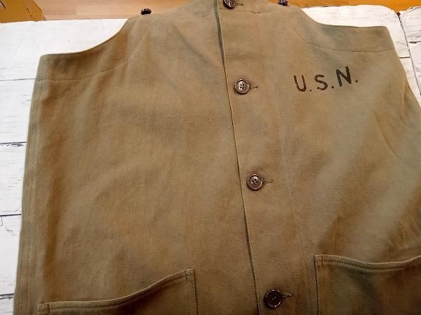  U S NAVY ユーエスネイビー デッキパンツ N-1 オーバーオール カーキグリーン メンズ オーバーオール つなぎ パンツ