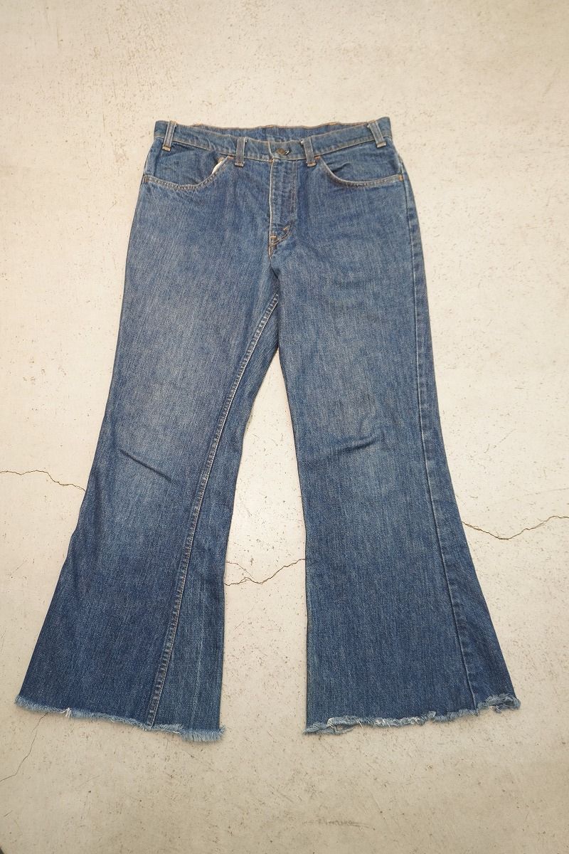 70S Levi s リーバイス 684-0217 フ デニム ビッグベル オレンジタブ 刻印4 42TALON ベルボトム パンツ ビンテージ 青 W34 L34 1001P