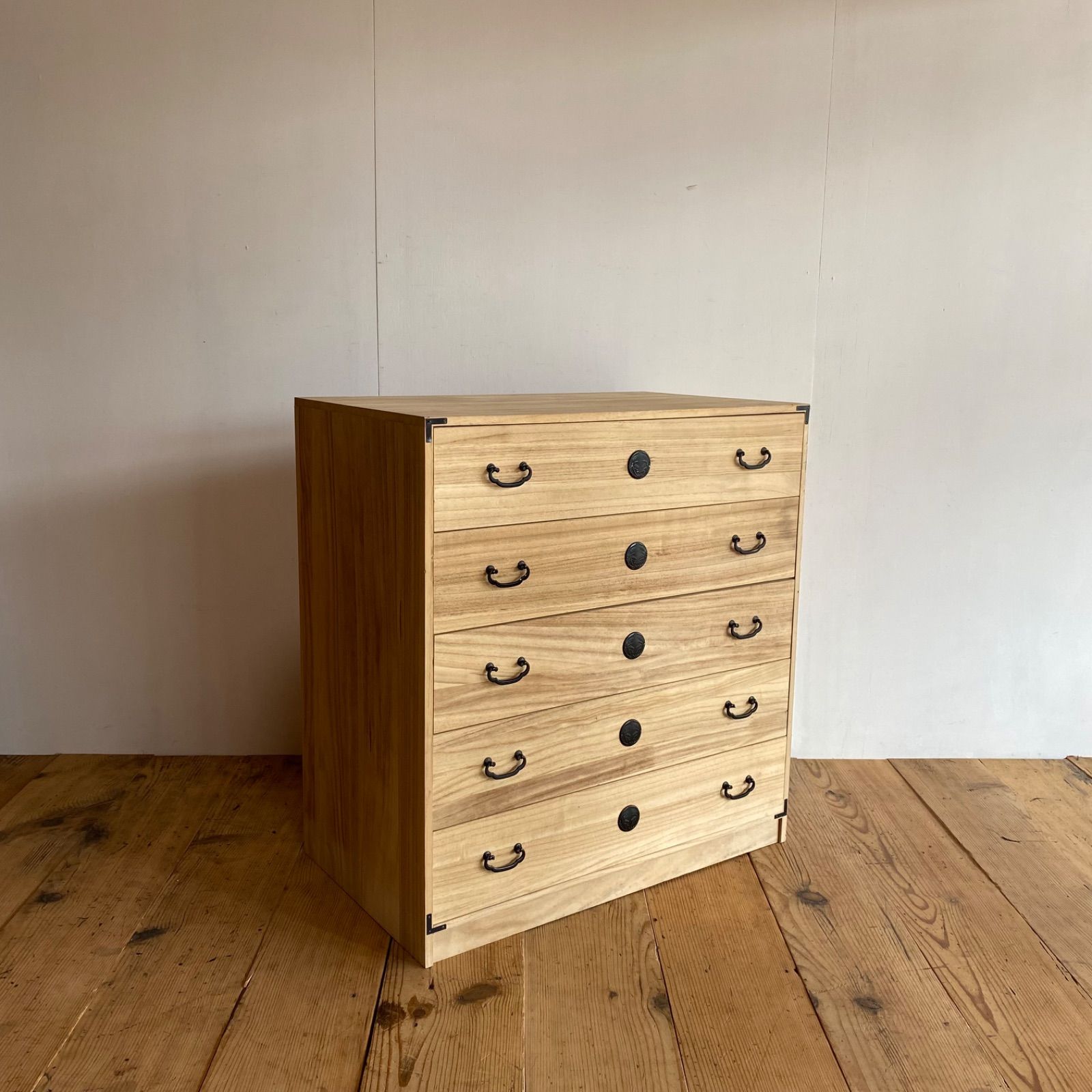 ヴィンテージ 桐箪笥 チェスト 5段 レトロ y194 - メルカリ