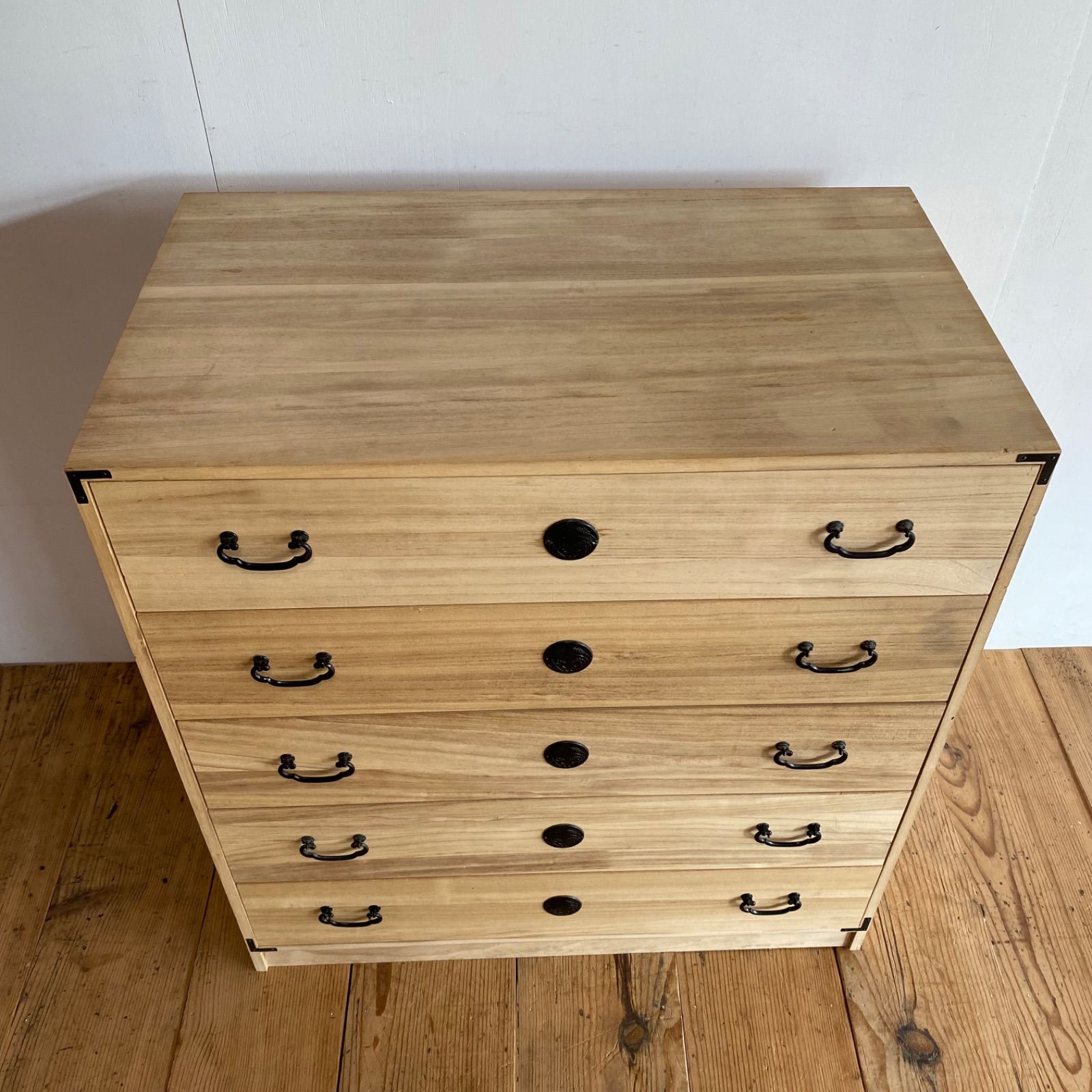 ヴィンテージ 桐箪笥 チェスト 5段 レトロ y194 - メルカリ