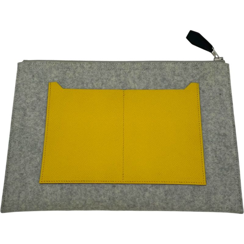 エルメス HERMES トゥードゥ29 D刻 ブルーインディゴ ライトグレー ジョーヌナブル SV フェルト･エプソン メンズ クラッチバッグ