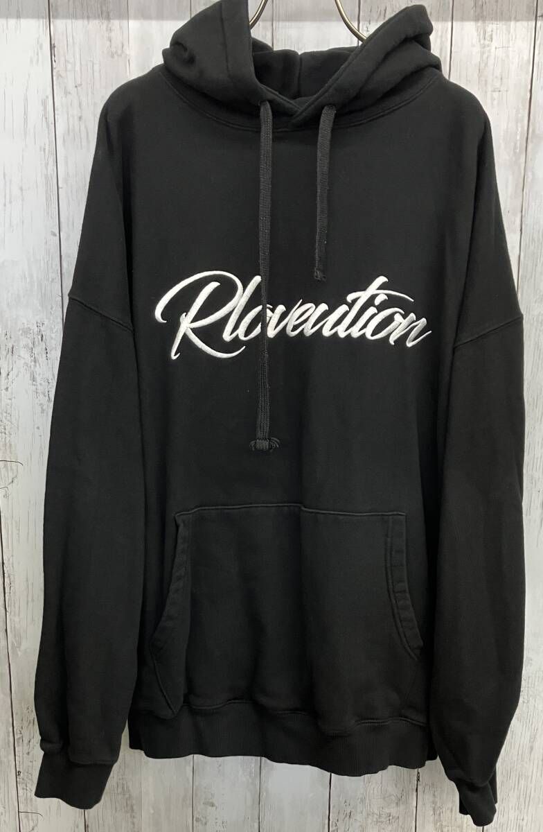 GRAFFITIONMIND プルオーバーフーディ グラフィティオンマインド パーカー 刺繍ロゴ ブラック サイズL