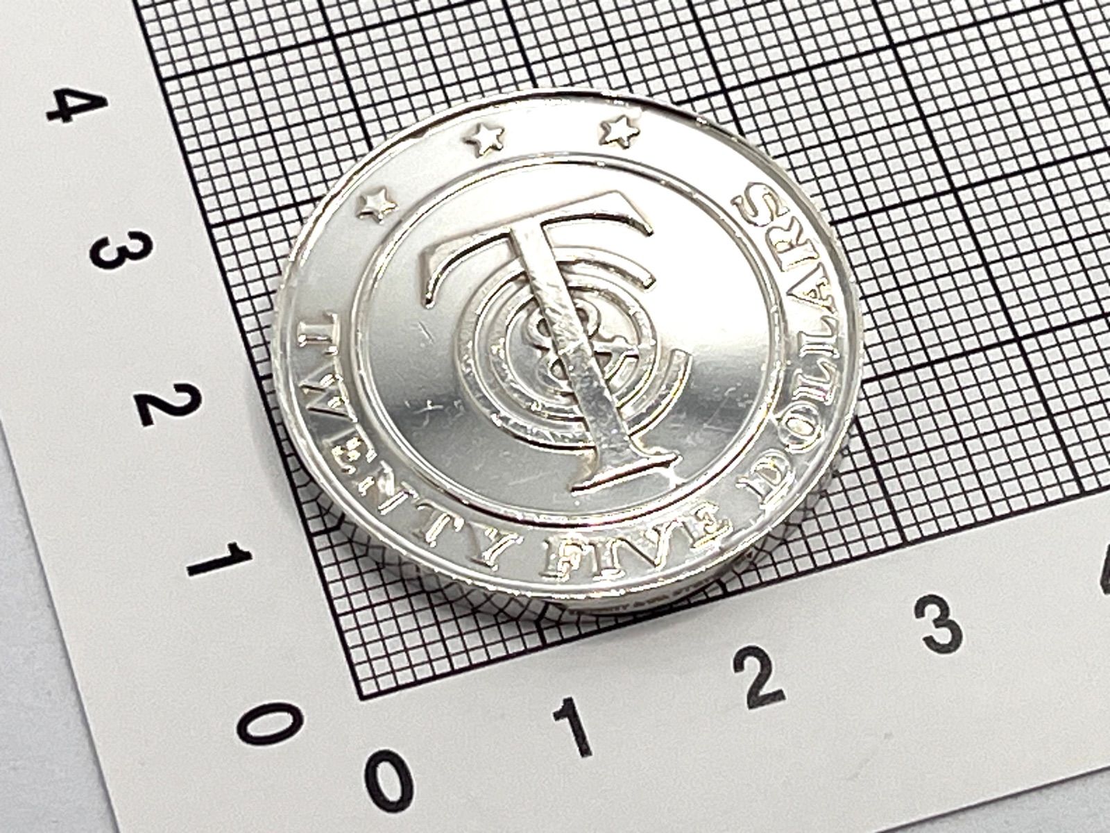 a139 Tiffany&Co. ティファニー 25ドル 銀貨 ロゴ マネー シルバー 925 硬貨 記念硬貨 USA アメリカ