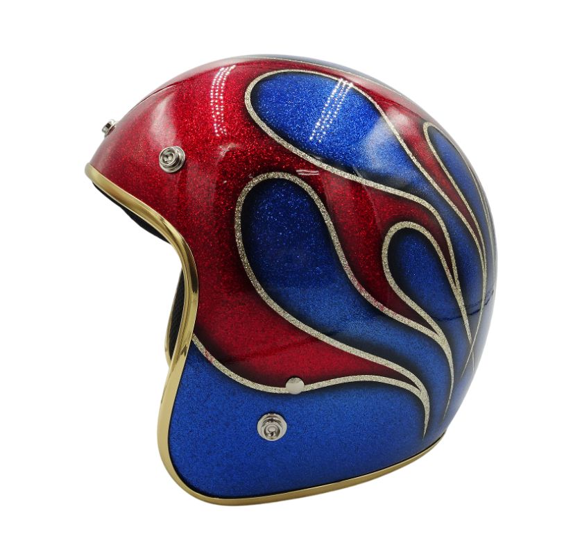 躍動的なカスタムスタイル!! ジェットヘルメット ラメ入り フリーサイズ 57-59cm ファッション 公道使用不可