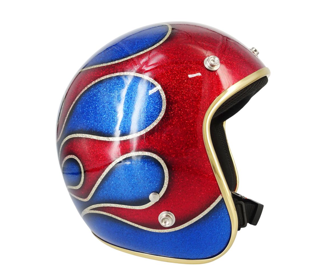 躍動的なカスタムスタイル!! ジェットヘルメット ラメ入り フリーサイズ 57-59 cm ファッション 公道使用不可