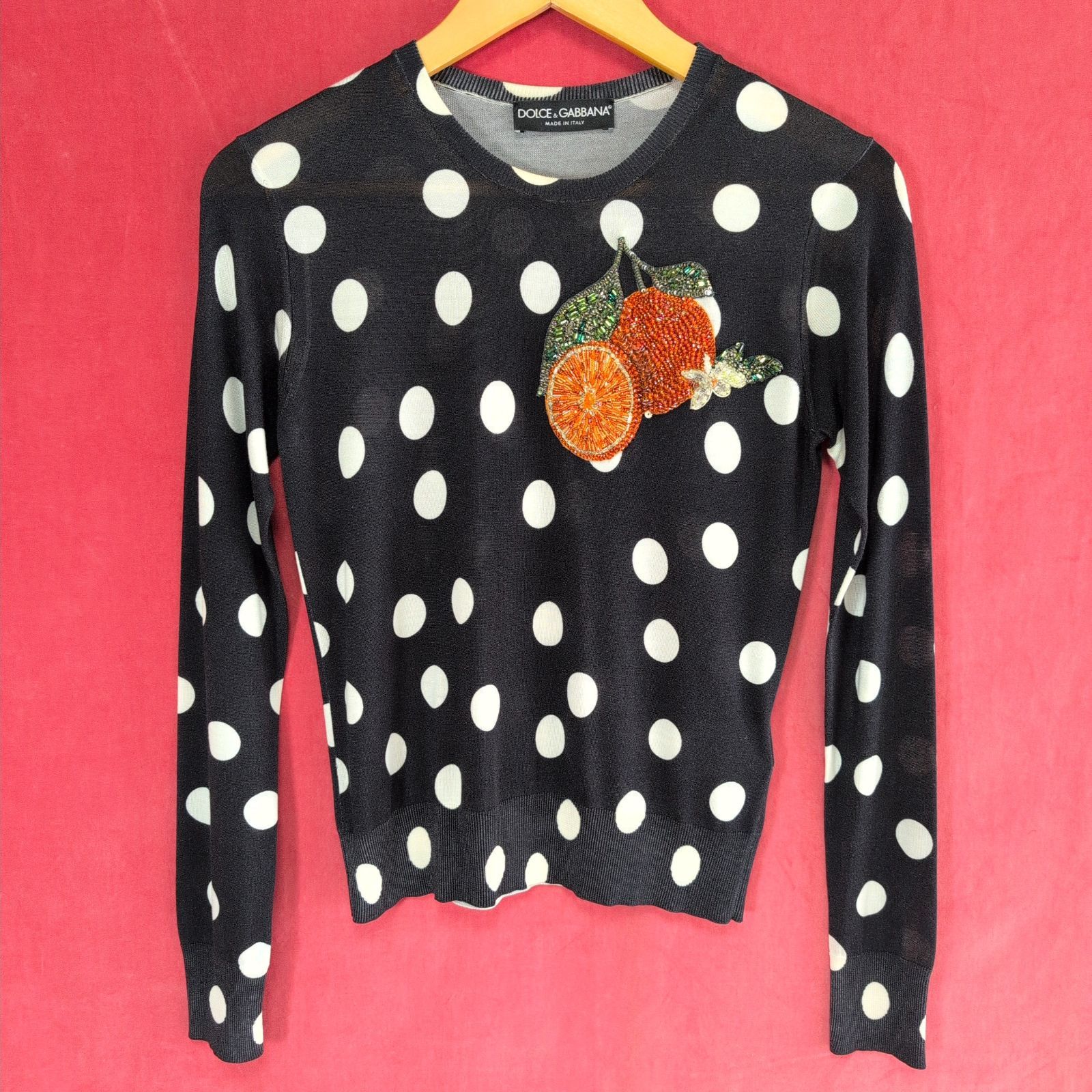 DOLCE&GABBANA ドルチェ&ガッバーナ トップス ニット シルク混 ドット 