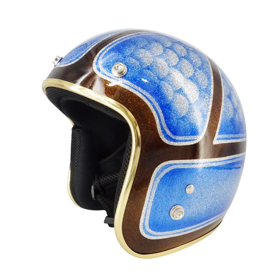 天地を駆けるカスタムスタイル!! ジェットヘルメット ラメ入り フリーサイズ 57-59cm ファッション 公道使用不可