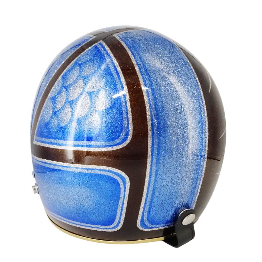 天地を駆けるカスタムスタイル!! ジェットヘルメット ラメ入り フリーサイズ 57-59 cm ファッション 公道使用不可