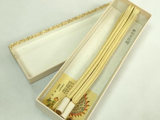 平和屋本店 上 有職組紐道明 帯締め 冠組 淡黄色 宮内庁御用 国立博物館御用 東京芸術大学御用 DZAA11378kh5