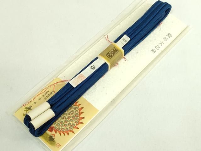 平和屋本店□極上 有職組紐道明 帯締め 冠組 縹 宮内庁御用 国立博物館