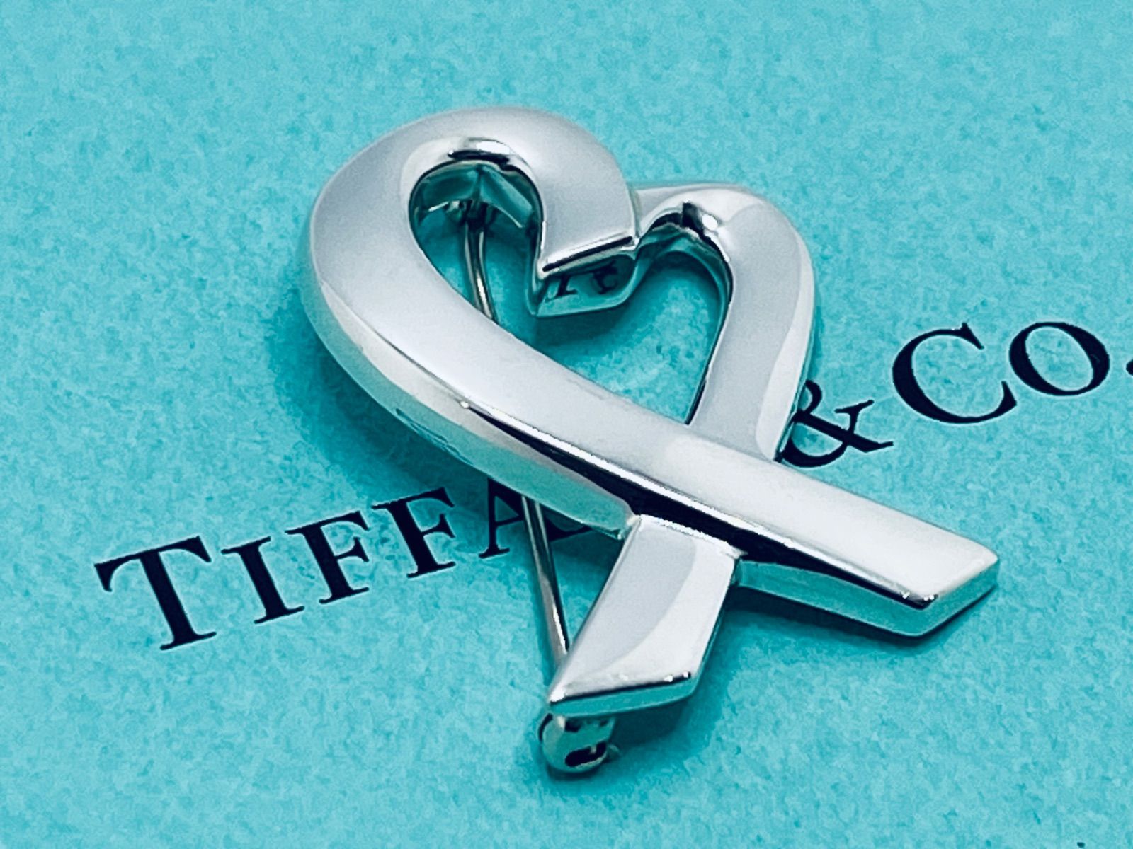 a141 Tiffany-Co. ティファニー ラビングハート ブローチ シルバー 925 ピンブローチ ピンバッチ