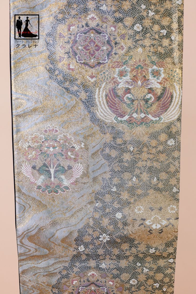 平和屋着物●創業460年・千總　色留袖　駒刺繍　御所車飛鶴花文　正絹　逸品　CAAZ2717ut 平和屋着物○創業460年・千總 色留袖 駒刺繍 御所車飛鶴花文 正絹 逸品