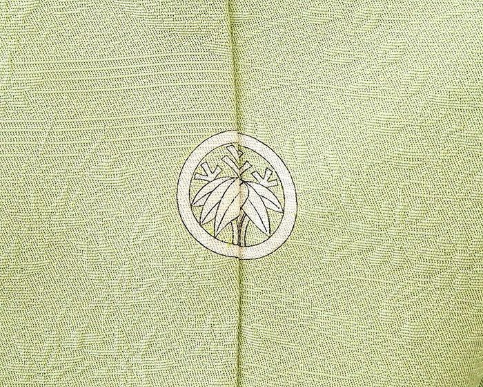 色無地 未使用 正絹 加賀友禅 梶山伸 身丈160.5cm 裄丈64cm 丸に根笹