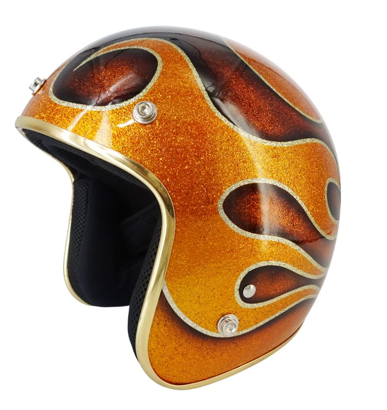 幻想的なカスタムスタイル!! ジェットヘルメット ラメ入り フリーサイズ 57-59cm ファッション 公道使用不可