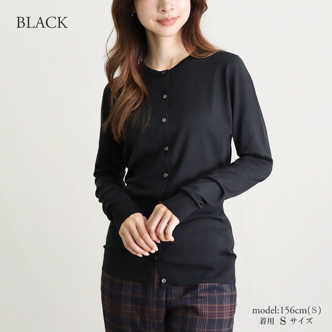 ジョンスメドレー JOHN SMEDLEY レディースカーディガン バターカップ ニット セーター 30ゲージ MIDNIGHT