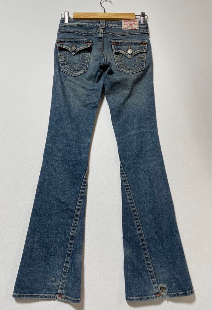 【美品】TRUE RELIGION JOEYブーツカットデニム 25 USA製 TRUE RELIGION JOEY USA製 レディース デニム ブーツカット 25インチ