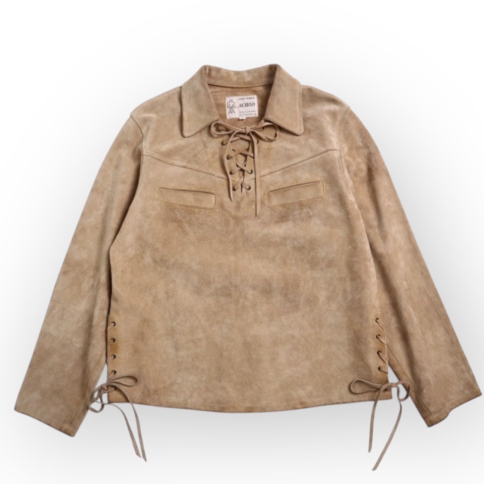 Vintage スウェード スエード レースアップ スキッパー プルオーバー