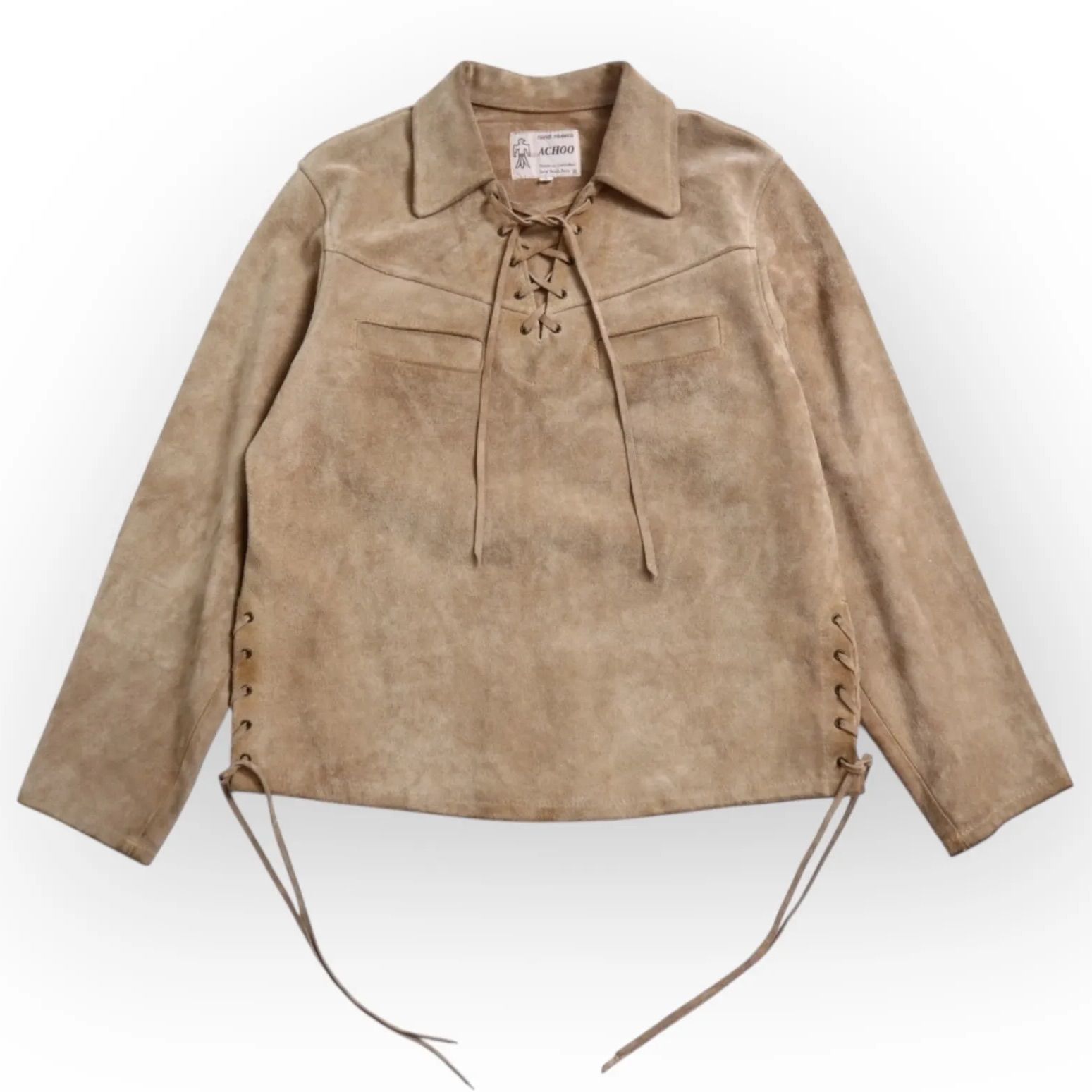 Vintage スウェード スエード レースアップ スキッパー プルオーバー