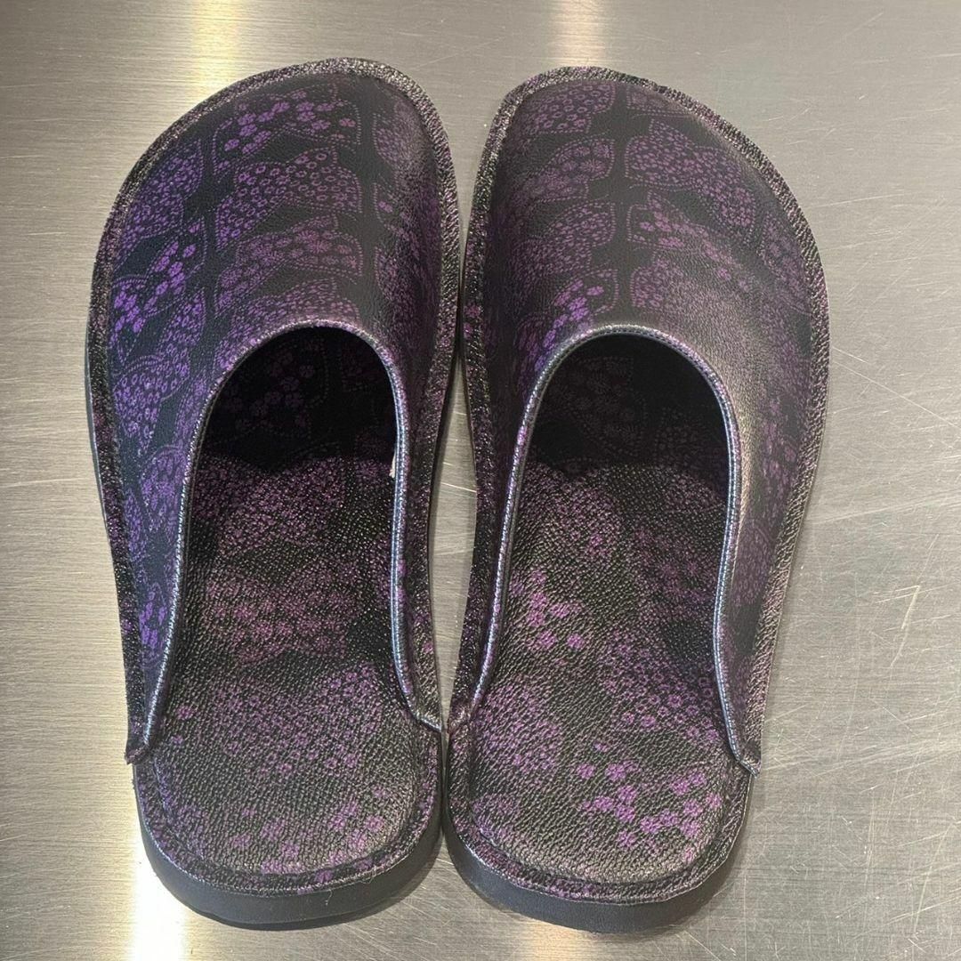 cm パピヨン柄レザーミュール