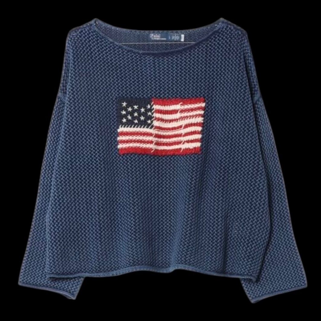 POLO RALPH LAUREN フラッグ ポインテール コットンリネン セーター