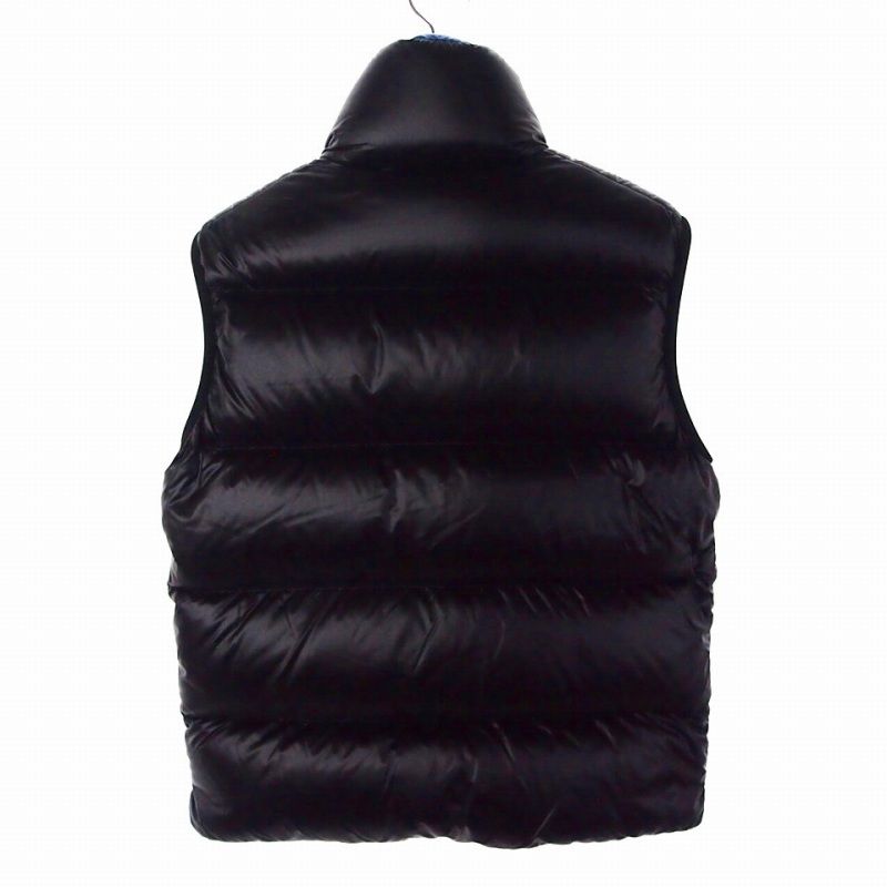 モンクレール MONCLER 24AW SUMIDO GILET ロゴ刺繡 ベスト 1 ブラック ブルー 黒 青 J20911A00189 595GJ