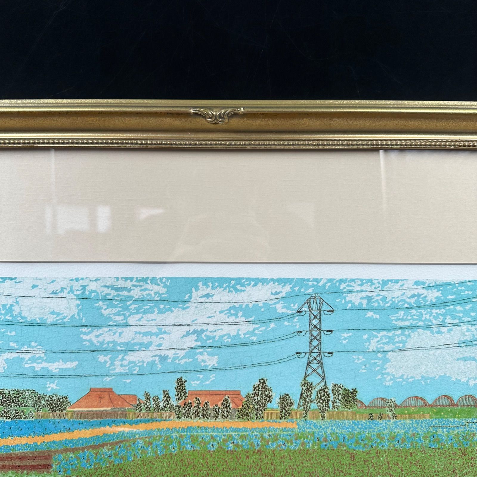 山下清 魚つり リトグラフ 版画 落款 額装入り 放浪の天才画家 裸の