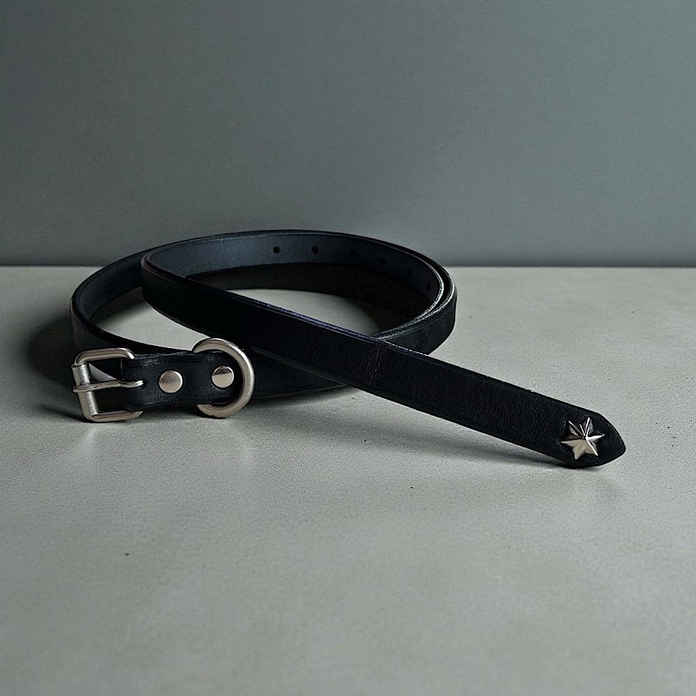 ナローベルト スタッズベルト レザーベルト 栃木レザー 【Nje-bt19-1A