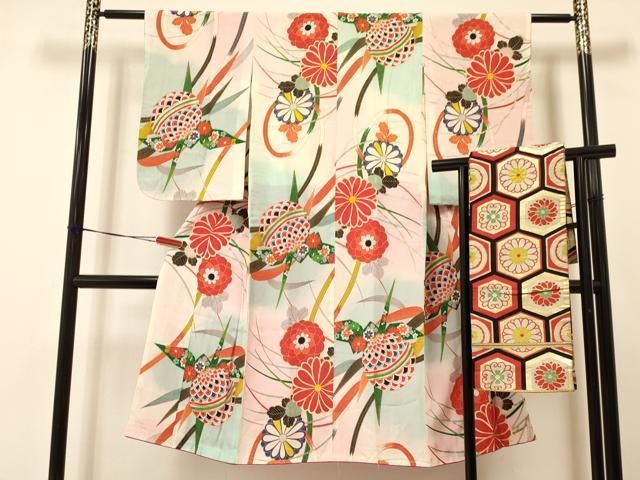 平和屋着物[]アンティーク 大正ロマン 七五三 女の子 7歳 祝着 四つ身