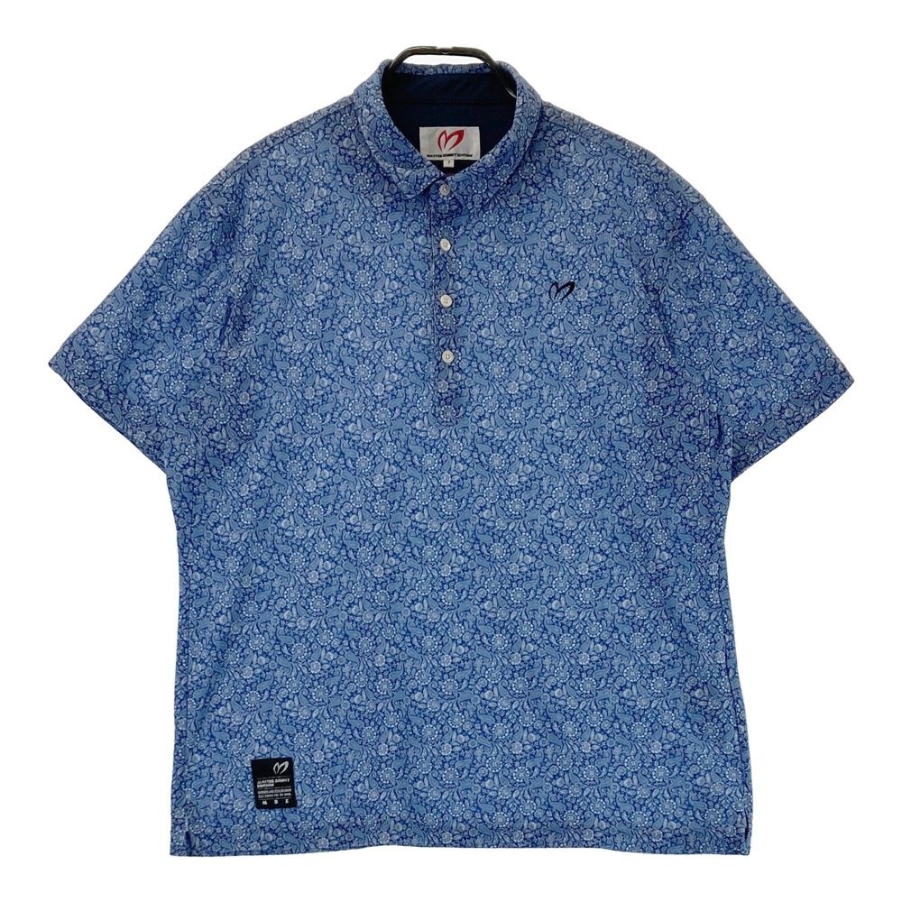 サイズ 7 MASTER BUNNY EDITION マスターバニーエディション ×LIBERTY 半袖ポロシャツ 総柄 ブルー系 240101545280 ゴルフウェア メンズ ストスト